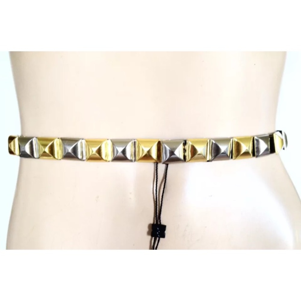 BCBG WAIST BELT STUDDED GOLD SILVER STRETCHY